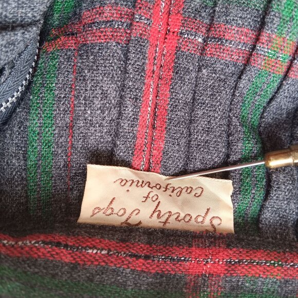 Vintage Women's Skirt Pleated 27W 1950s Shadow Plaid Sock Hop Wool Atomic 27" Sm - Picture 7 of 8